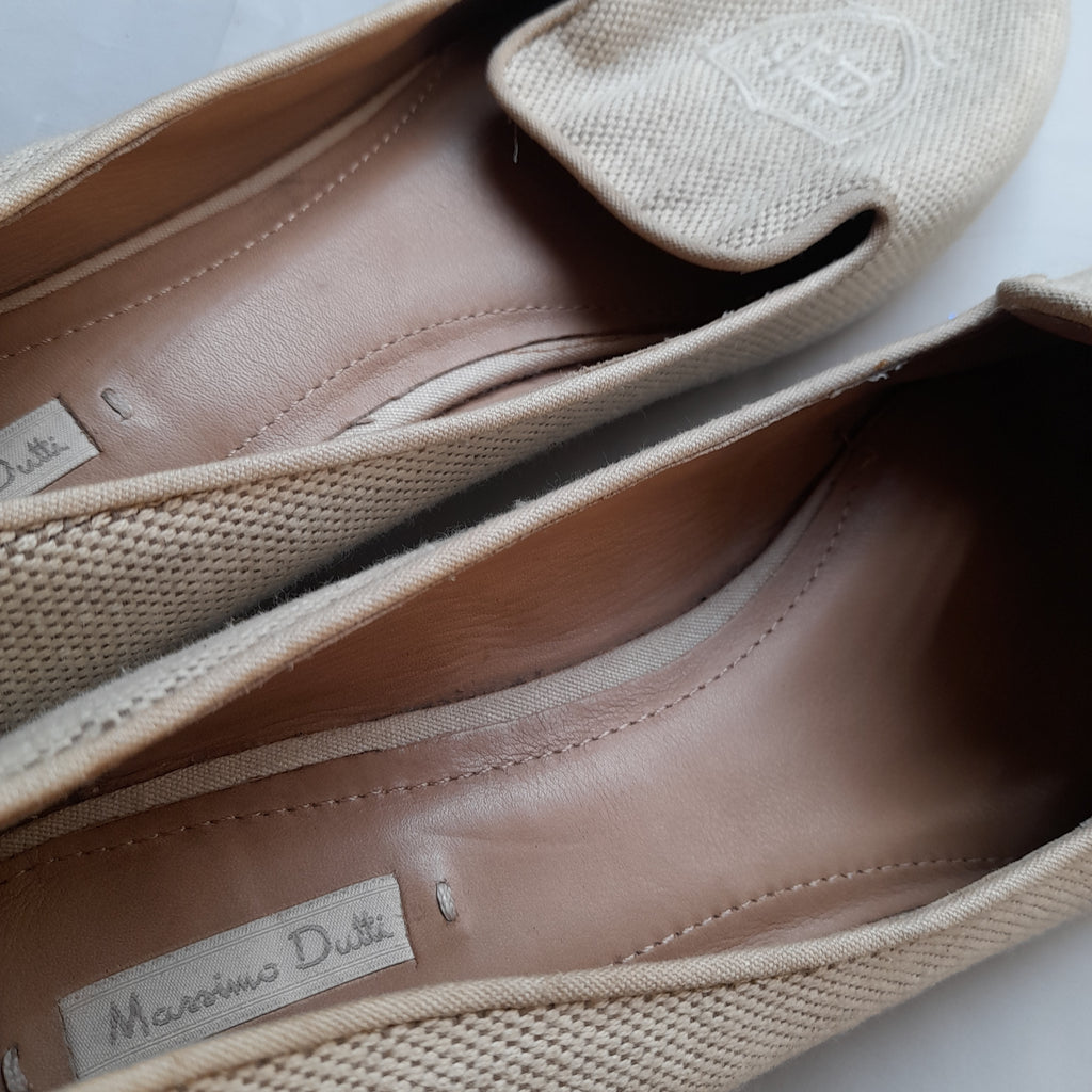 Massimo Dutti Off-white Jute Loafers | Pre Loved |