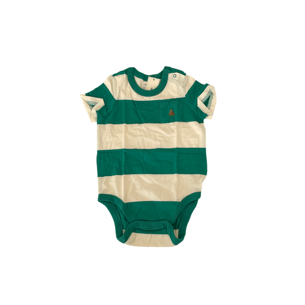 Baby Gap Green and White Striped Romper (18 - 24 Months) | Brand New |