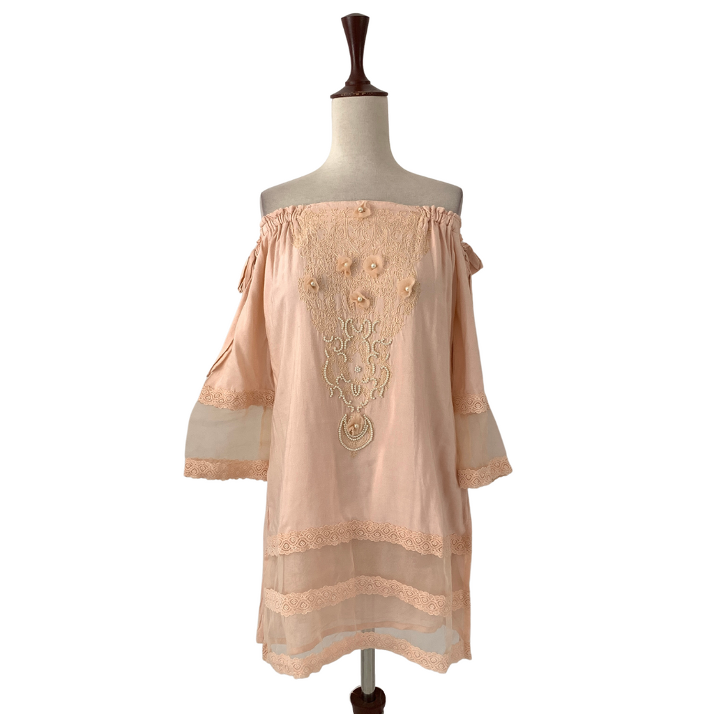Ayesha Somaya Light Pink Off-shoulder Tunic | Gently Used |