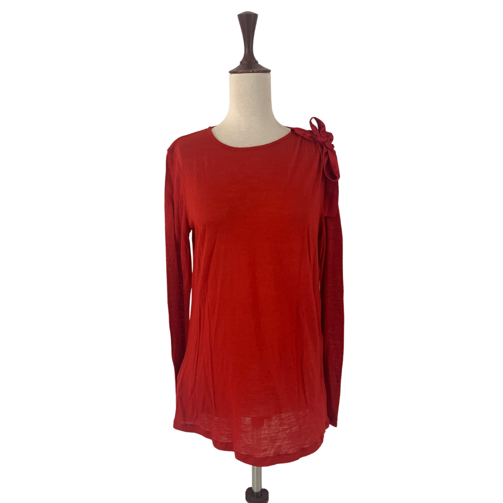Mango Red Bow Long-sleeved Tee | Gently Used |