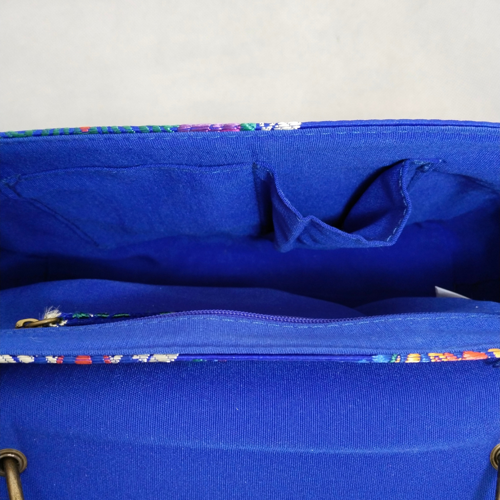 ALDO Royal Blue Embroidered Rhinestone Embellished Large Crossbody Bag | Gently Used |