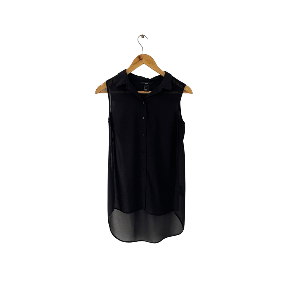H&M Black Sheer Sleeveless Top | Gently Used |