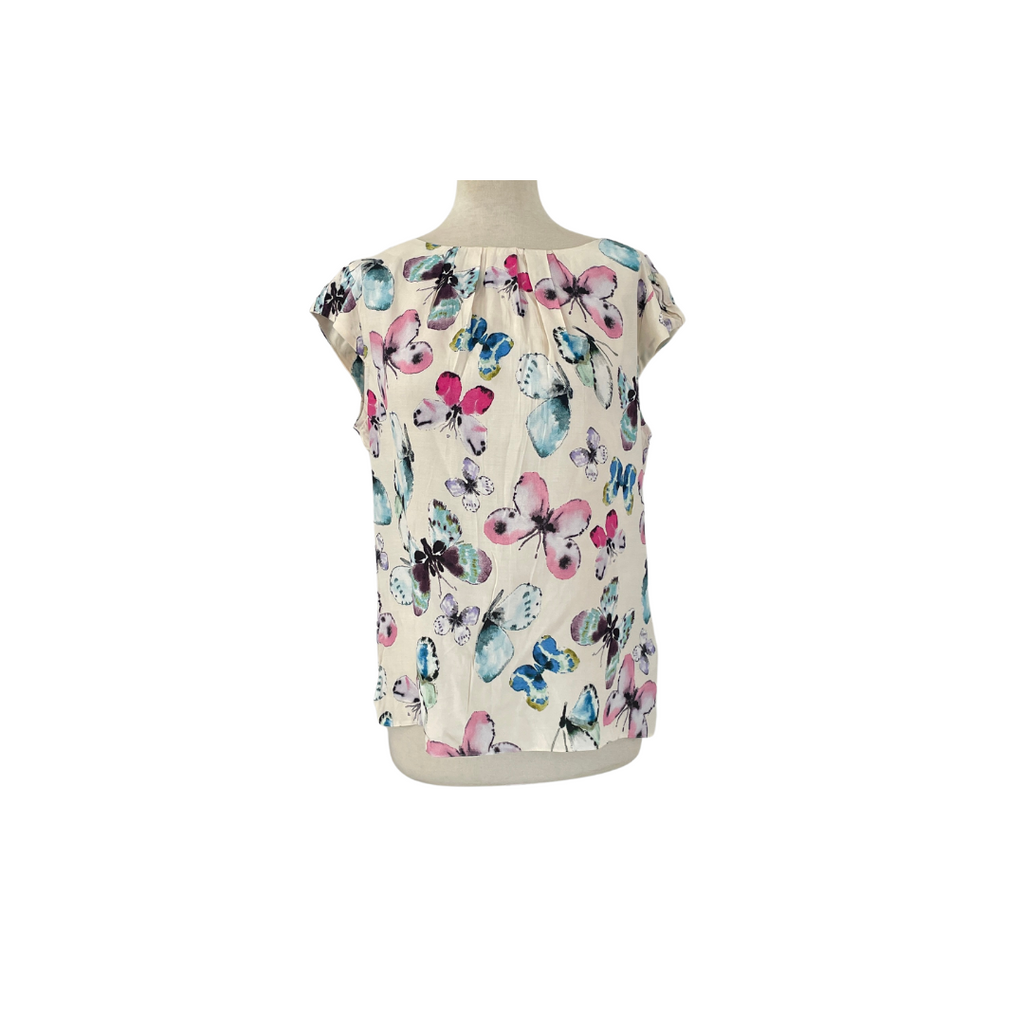Red Herring Cream Butterfly Print Top | Brand New |