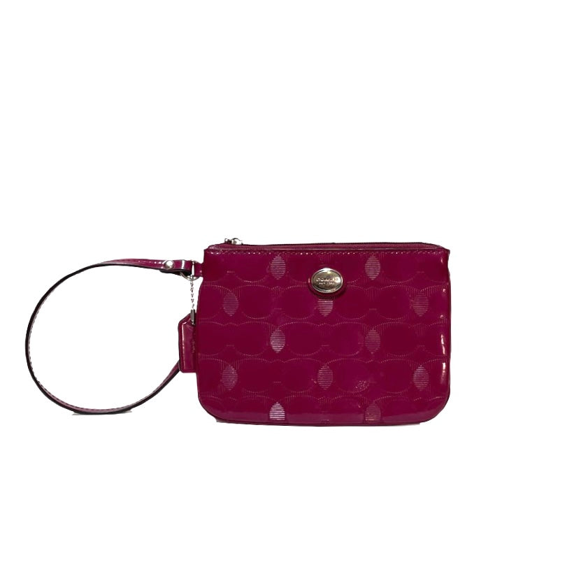 Coach Purple Logo Print Mini Wristlet | Gently Used |