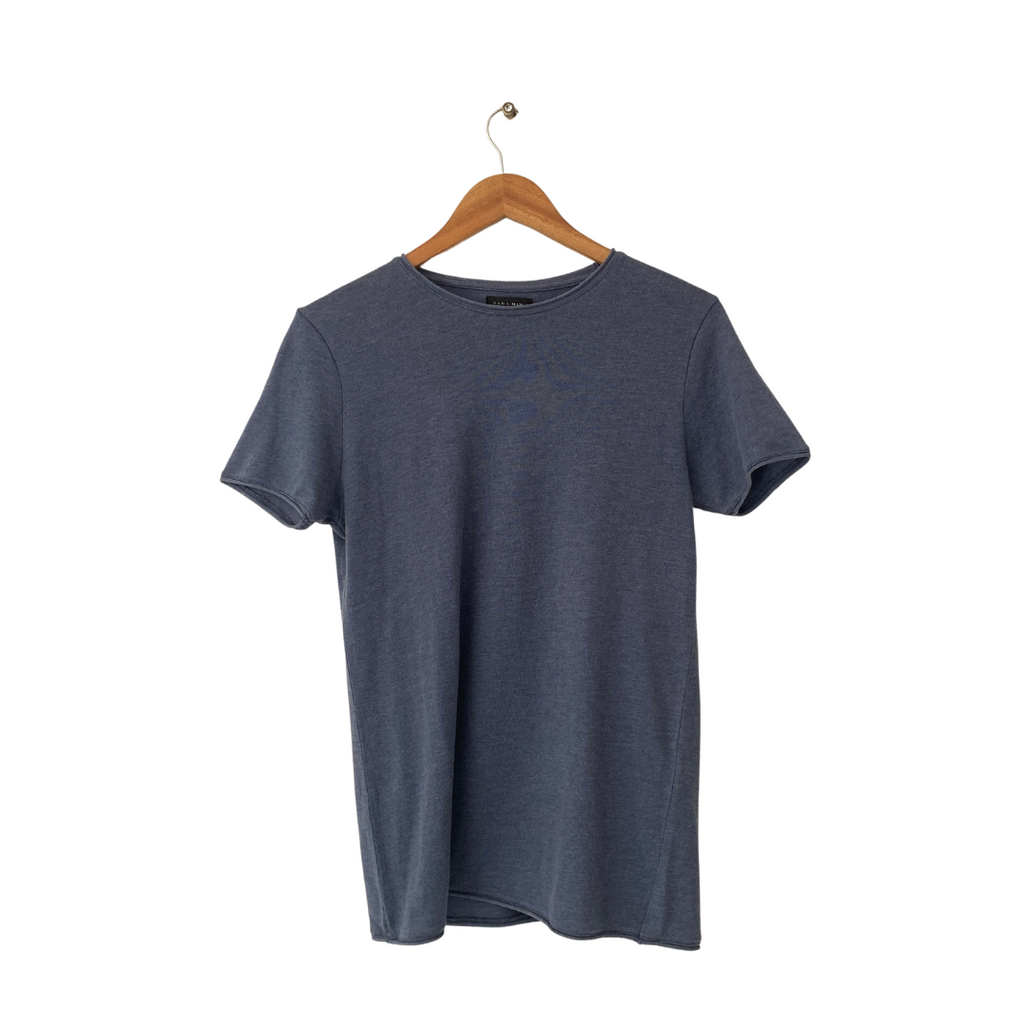 ZARA Men's Blue Knit T-Shirt | Brand New |
