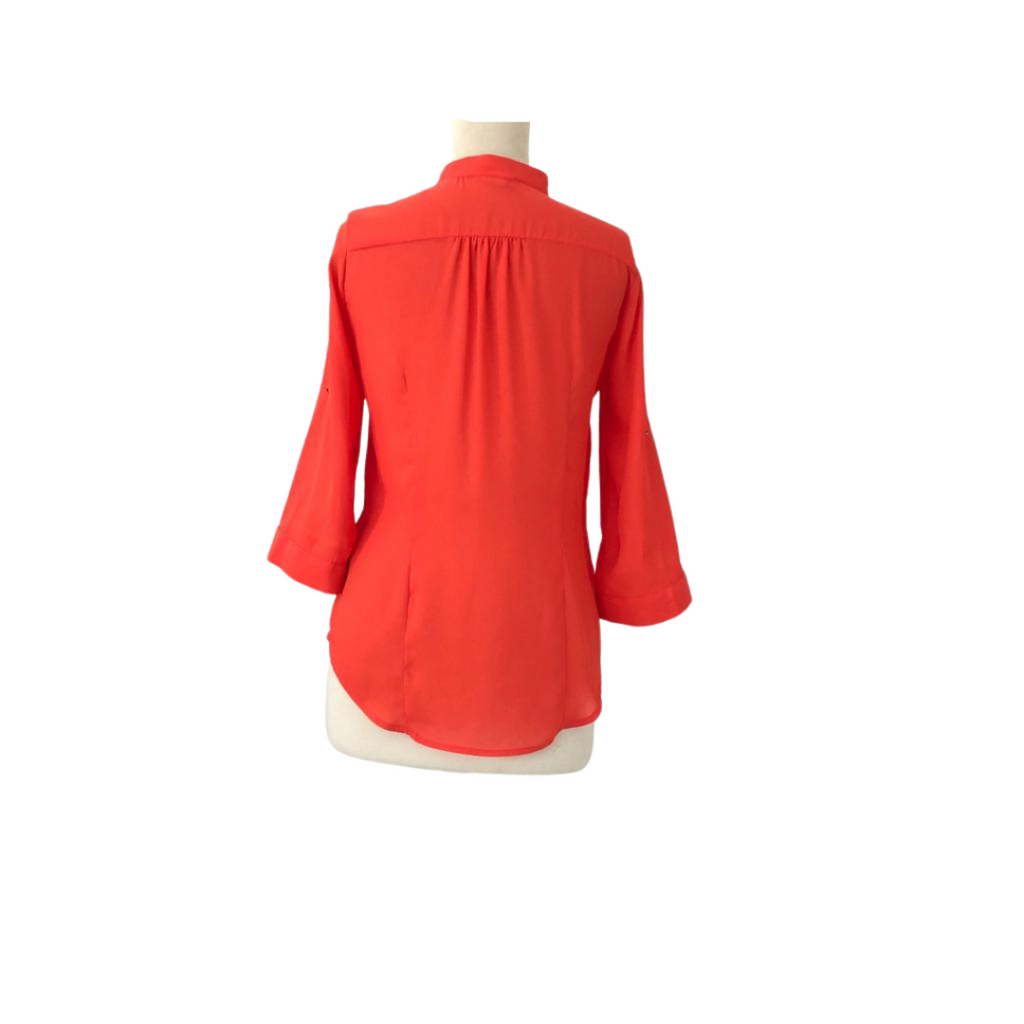 H&M Coral Sheer Front Pockets Top | Gently Used |