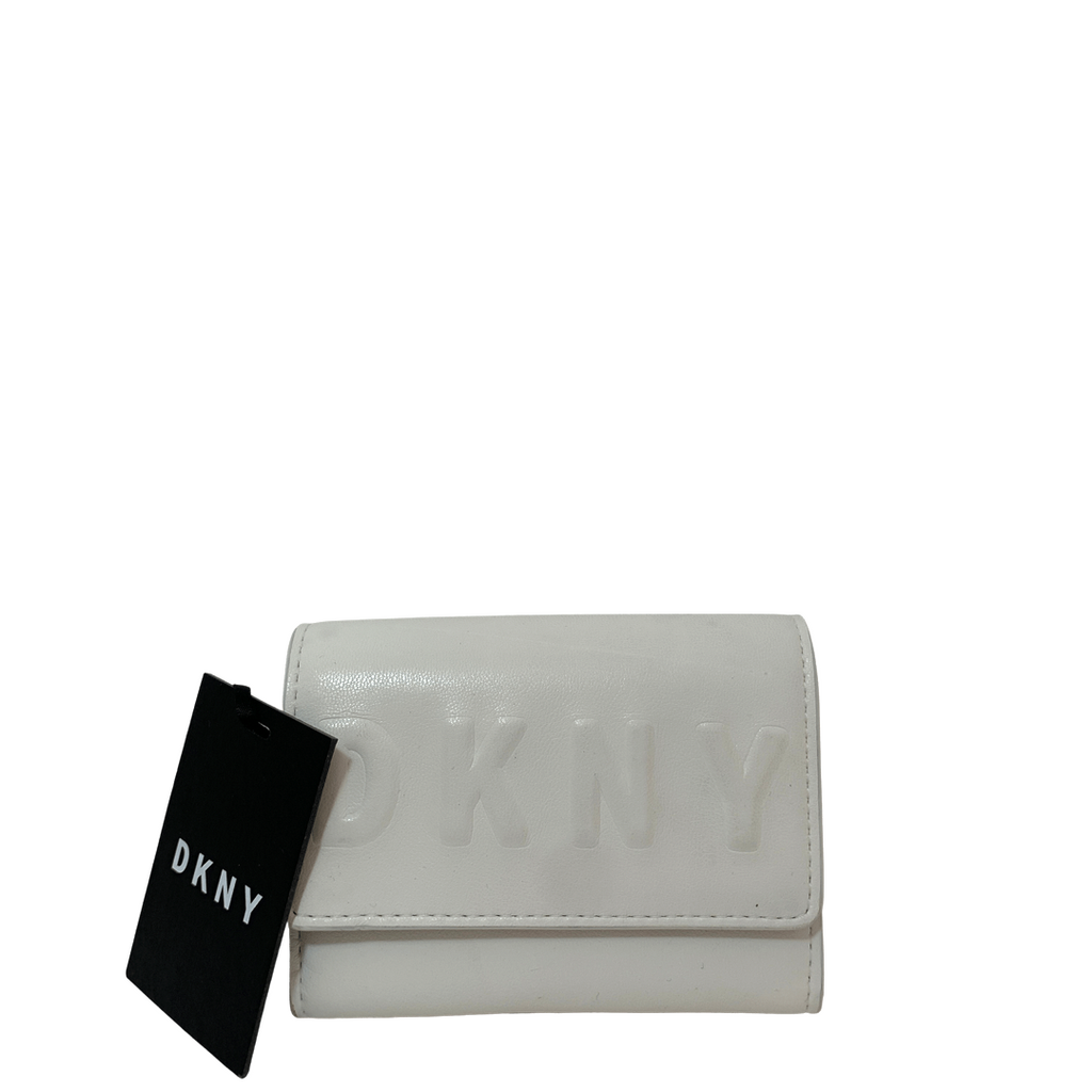 DKNY White Leather Wallet Flap Card Case | Brand New |