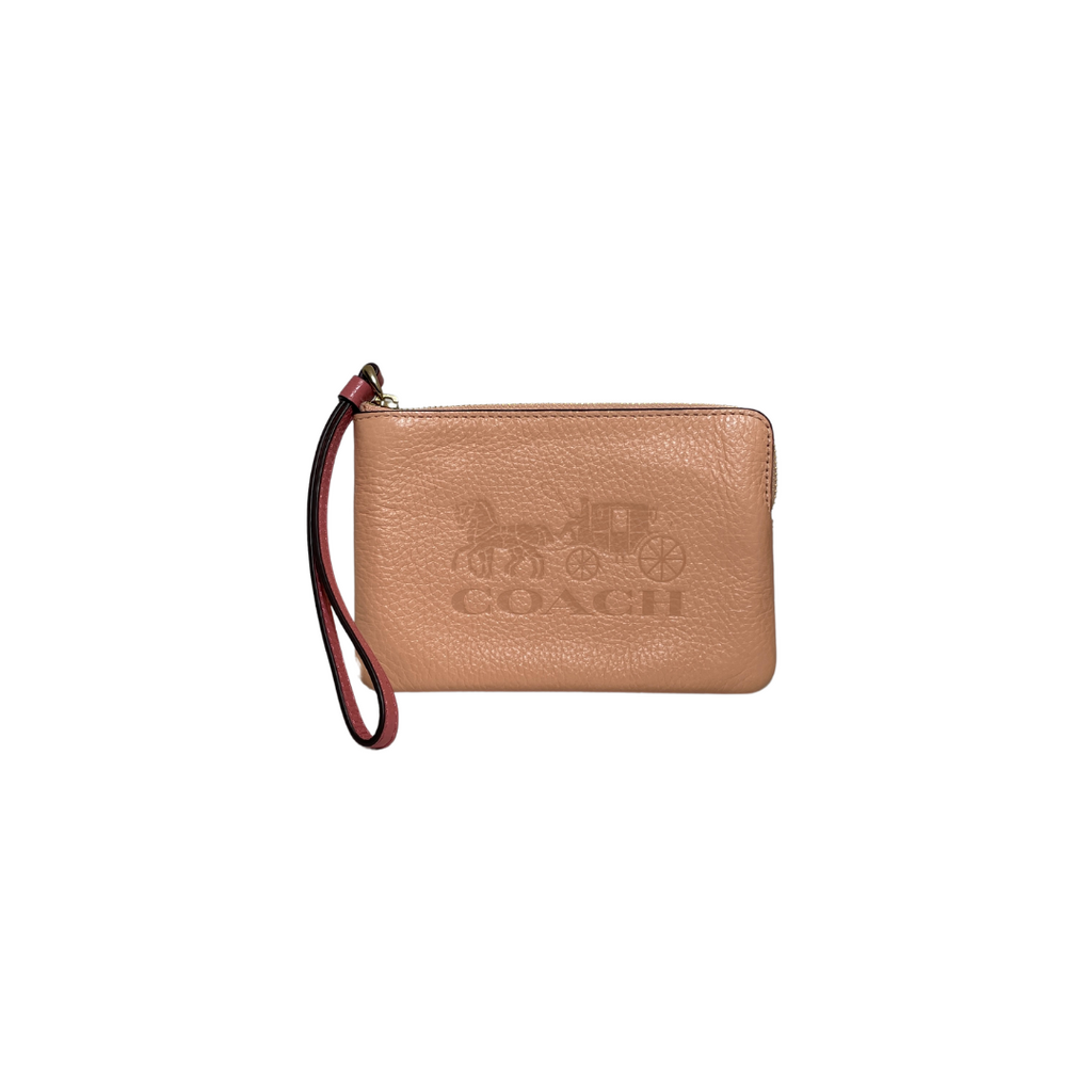 Coach Pink Leather Corner Zip Wristlet | Gently Used |
