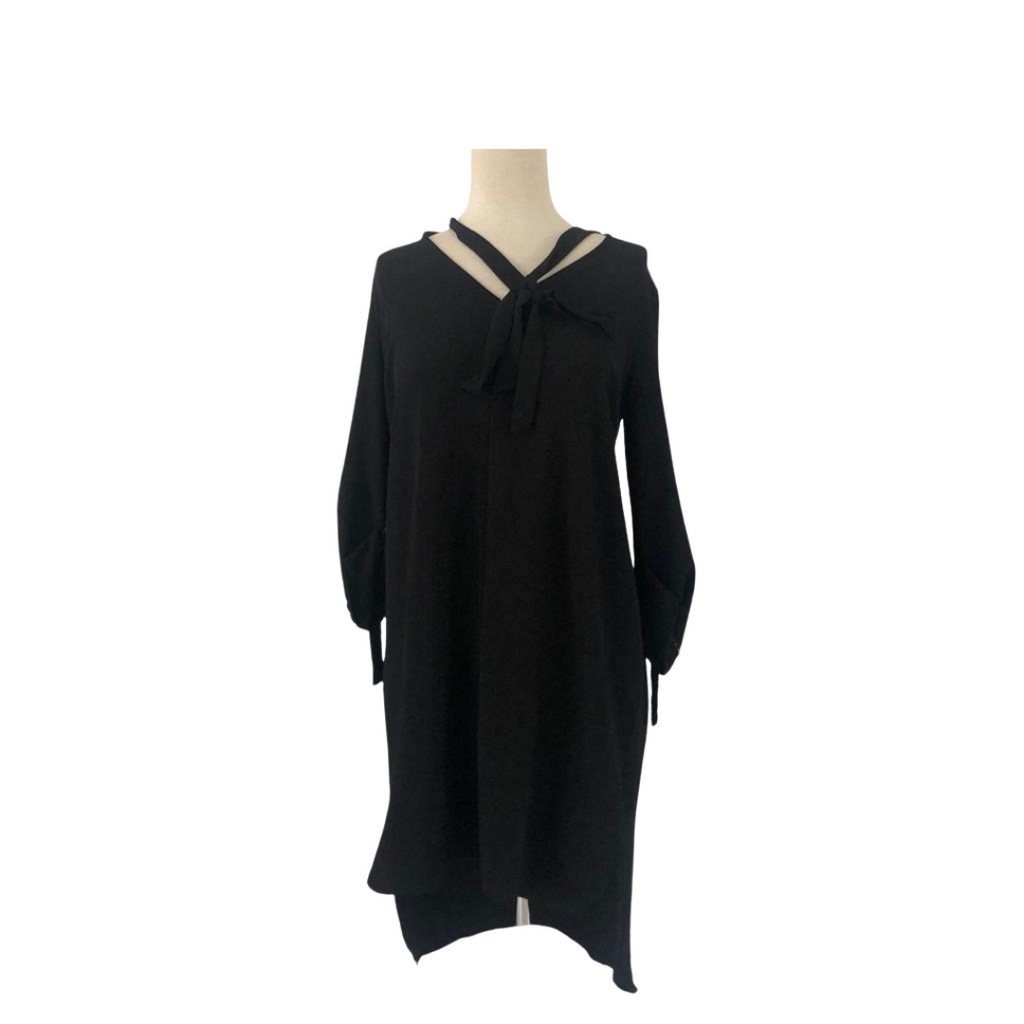 Atmosphere Black Front-knot Long Tunic | Gently Used |