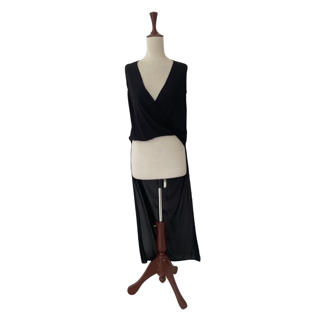 ZARA Black Sheer Cowl Neck Top | Gently Used |