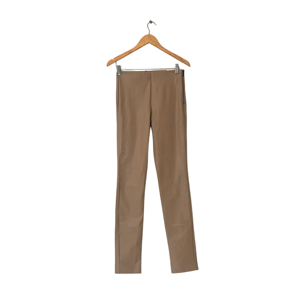 ZARA Tan Faux Leather Pants | Brand New |