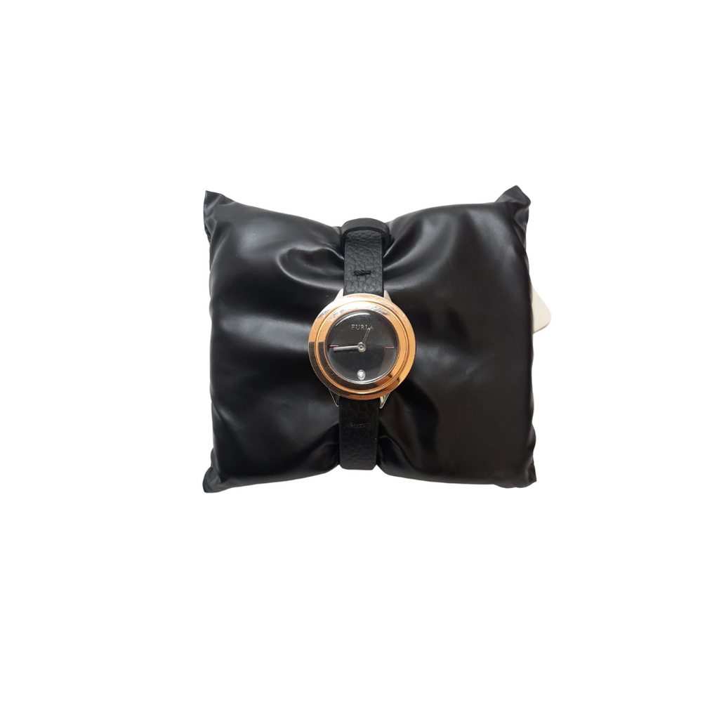 Furla Black Leather Watch | Brand New |