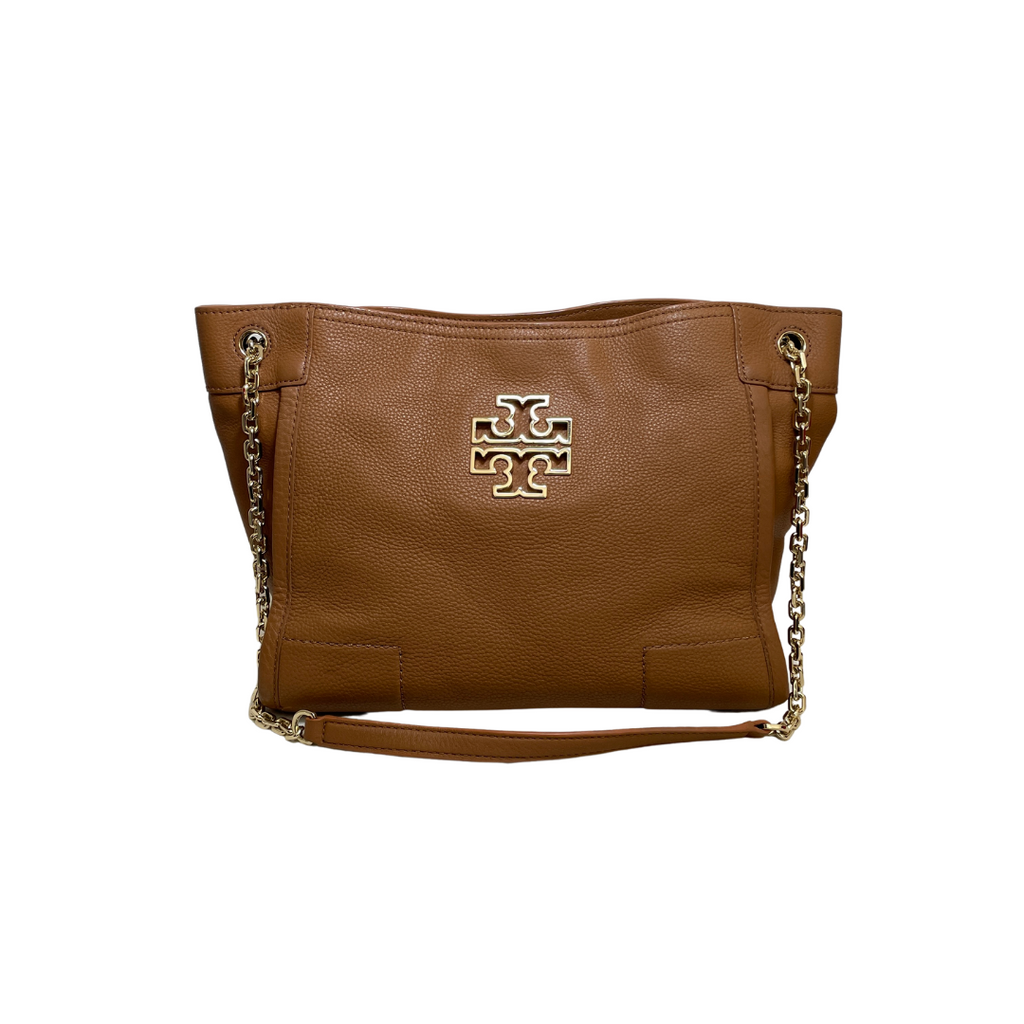 Tory Burch Tan Leather Britten Shoulder Bag | Gently Used |