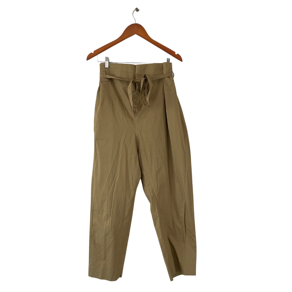 ZARA High-Rise Olive Waist-Tie Pants | Gently Used |