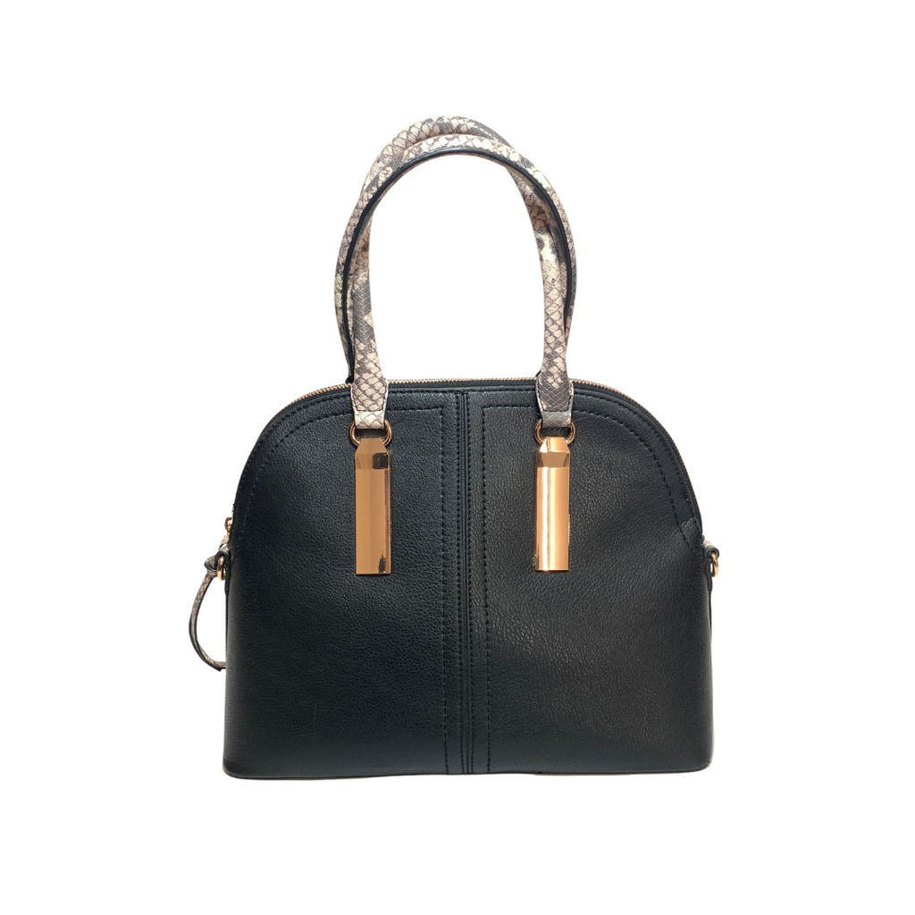 ALDO Black & Snakeskin Dome Tote | Gently Used |