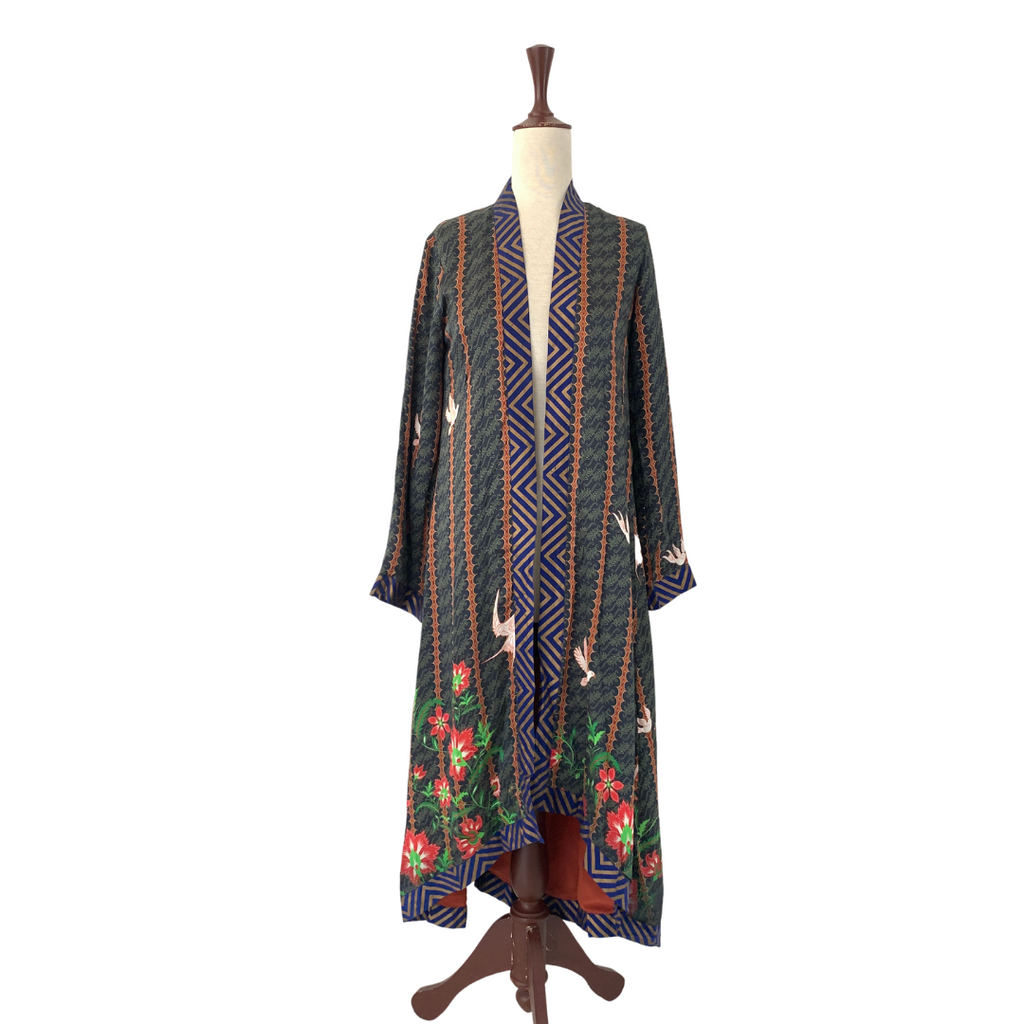 Sania Maskatiya Printed Silk Long Jacket | Gently Used |