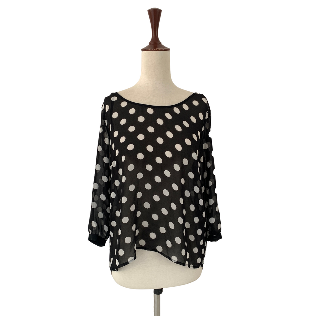 H&M Black & White Polka Dot Top | Gently Used |