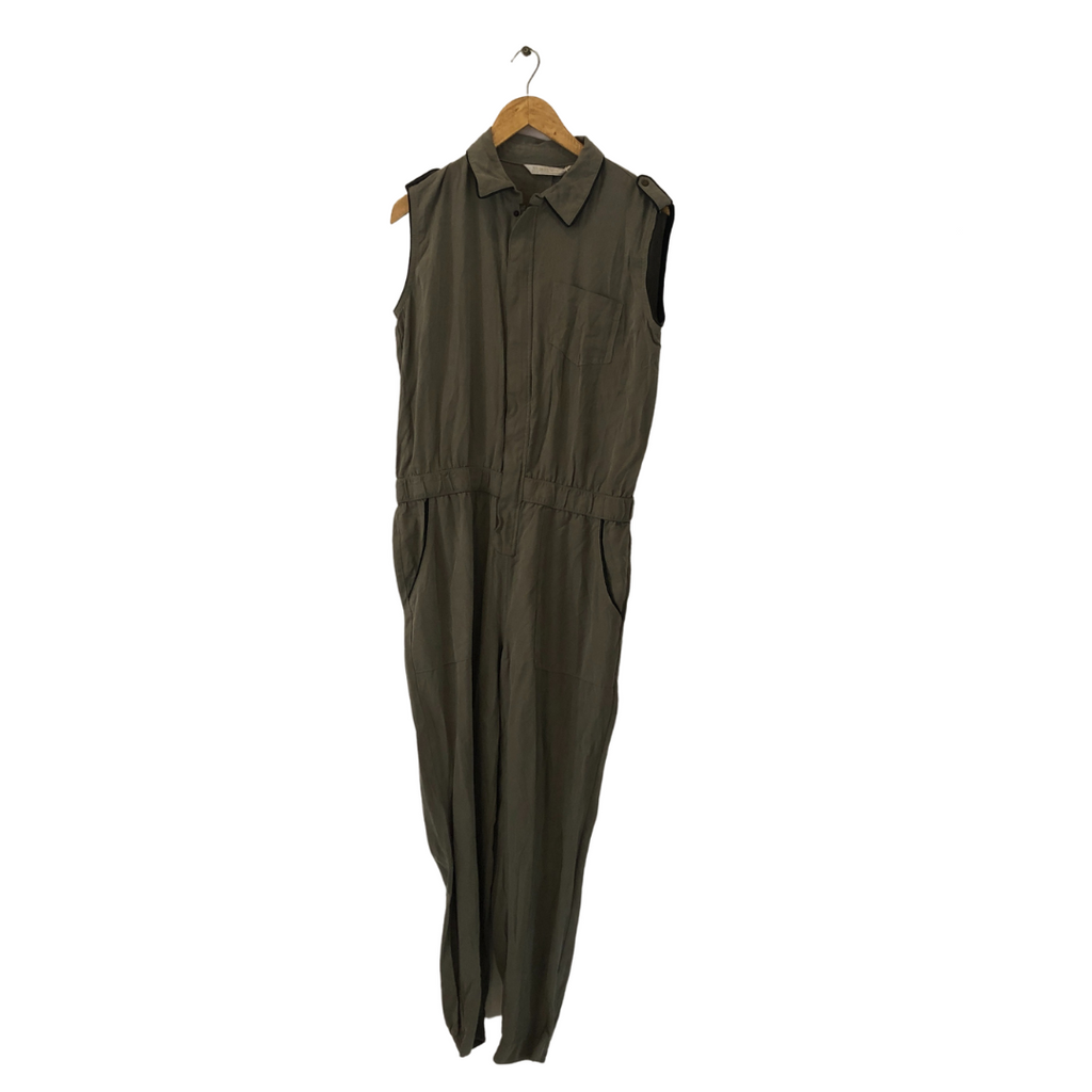 ZARA Olive Green Sleeveless Jumpsuit | Brand New |