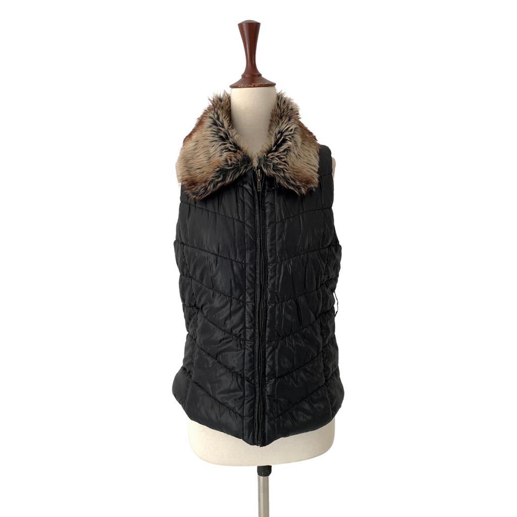 Bershka Black with Fur Puffer Jacket | Gently Used |