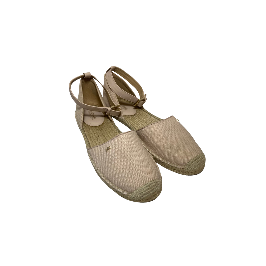 Michael Kors Light Pink Canvas and Jute Espadrille Sandals | Like New |