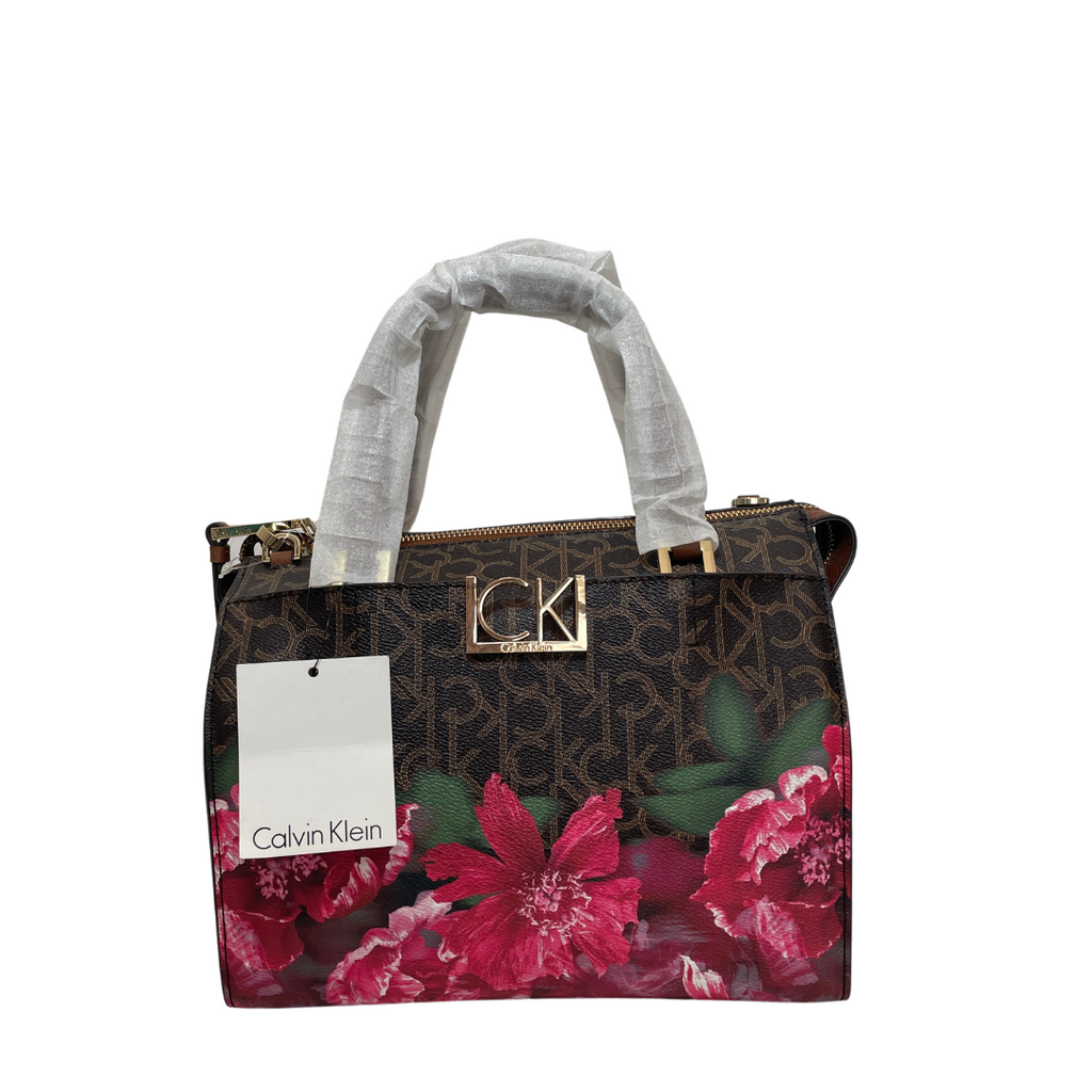 Calvin Klein Monogram Floral Printed Bowling Bag | Brand New |