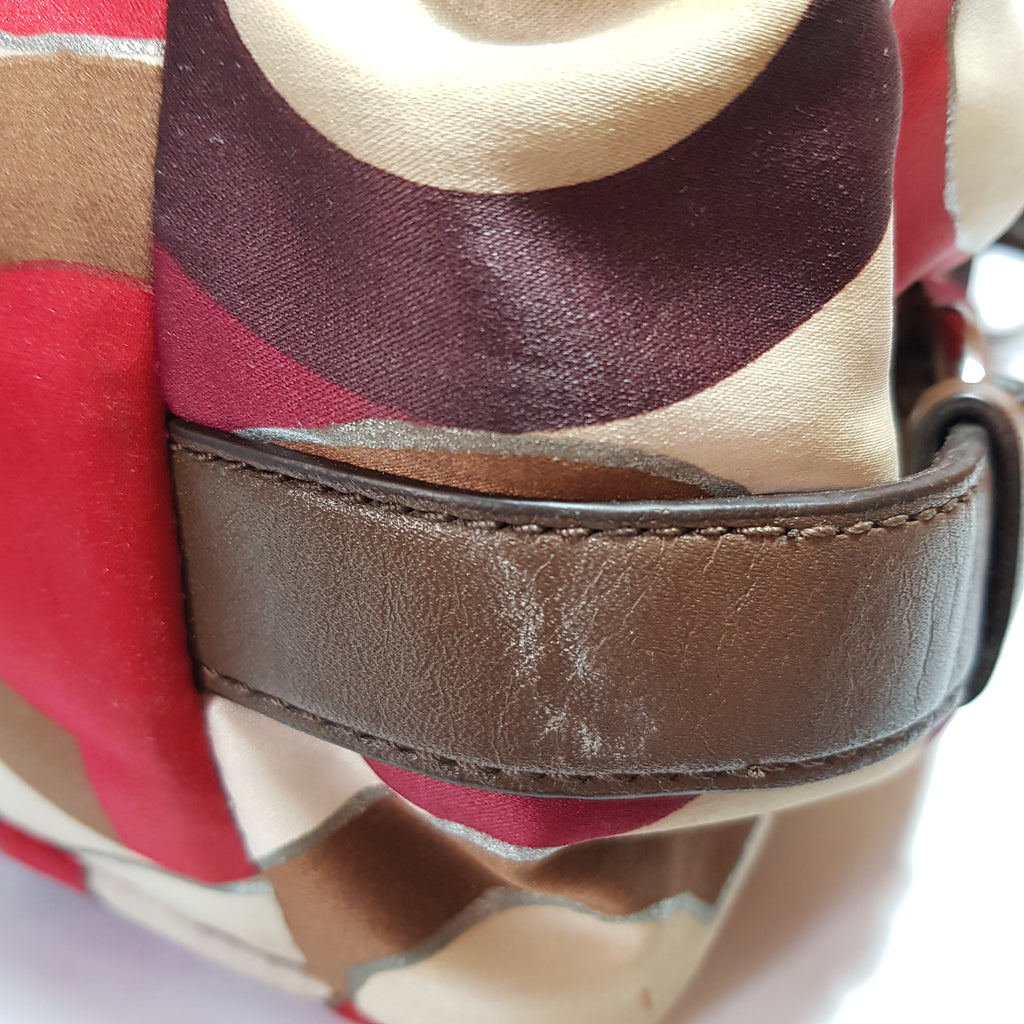 Coach Red & Beige Canvas & Leather Shoulder Bag | Pre Loved |