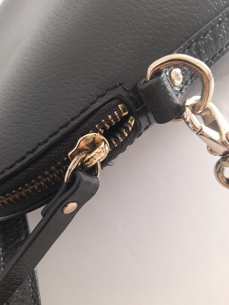 Kate Spade Black Leather Dome Satchel | Pre Loved |