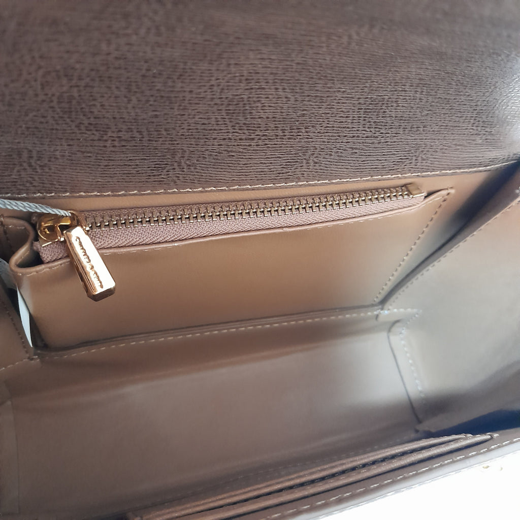 Charles & Keith Bronze and Gold Chain Crossbody Bag | Brand New |