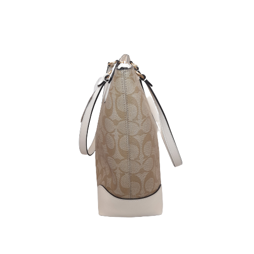 Coach Signature Collection Beige & White Tote | Brand New |