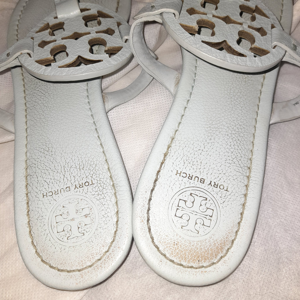 Tory Burch Light Blue 'Miller 2' Leather Sandals | Pre Loved |