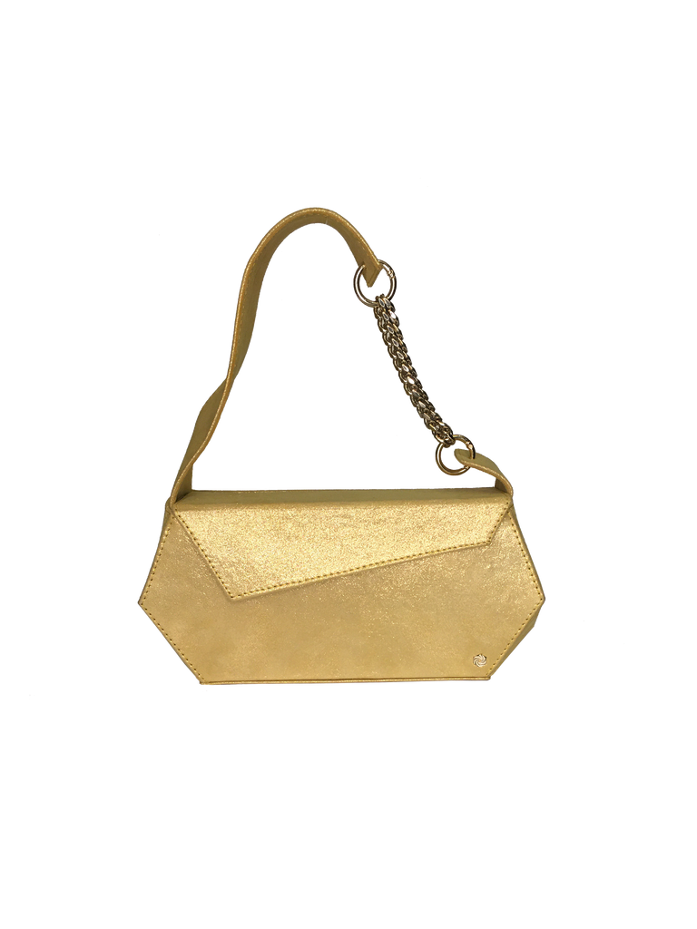Warp Glisten Yellow Leather Baguette Bag | Sample |