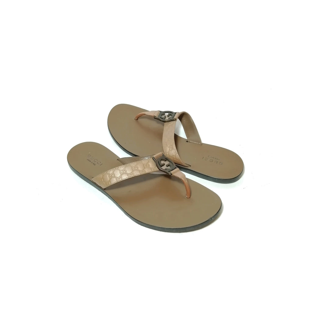 Gucci Monogram Thong Sandals 