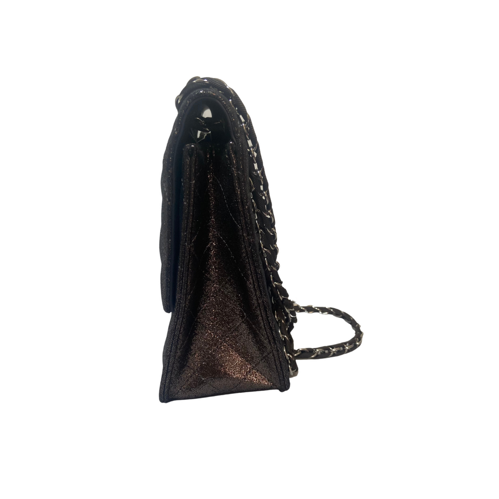 Charles & Keith Pewtar Metallic Silver Quilted Shoulder Bag | Gently Used |