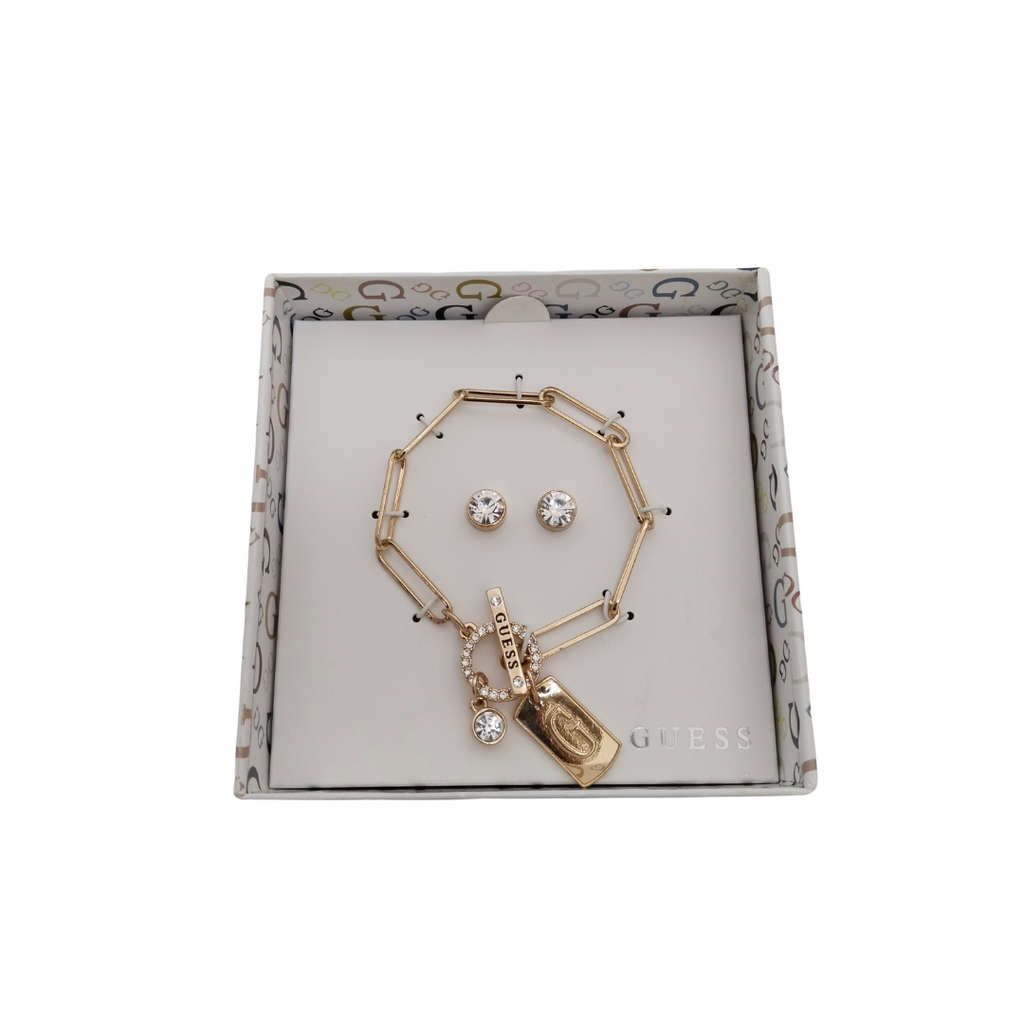 Guess Gold Bracelet and Earrings Gift Set | Brand New |