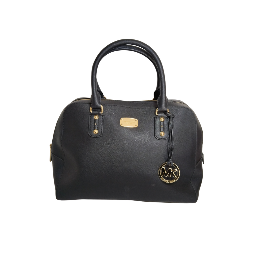 Michael Kors Black Leather Large Dome Convertible Tote Bag | Gently Used |