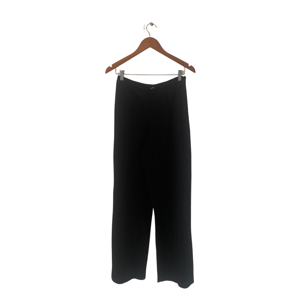 H&M Black Wide-legged Ankle-slit Pants | Pre Loved |