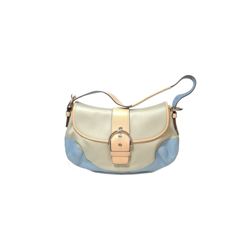 Coach Tri Colour Canvas & Leather Shoulder Bag 
