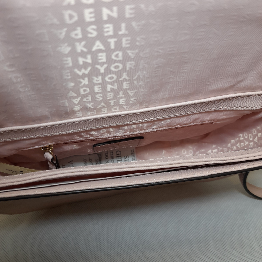 Kate Spade Light Pink Leather Large Carsen 'Laurel Way' Crossbody Bag | Brand New |