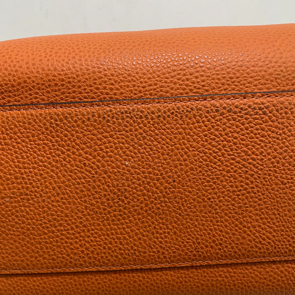 Ralph Lauren Orange Leather Satchel | Pre Loved |