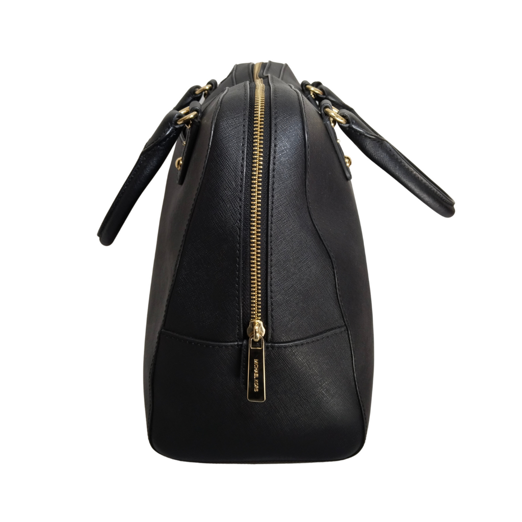 Michael Kors Black Leather Large Dome Convertible Tote Bag | Gently Used |