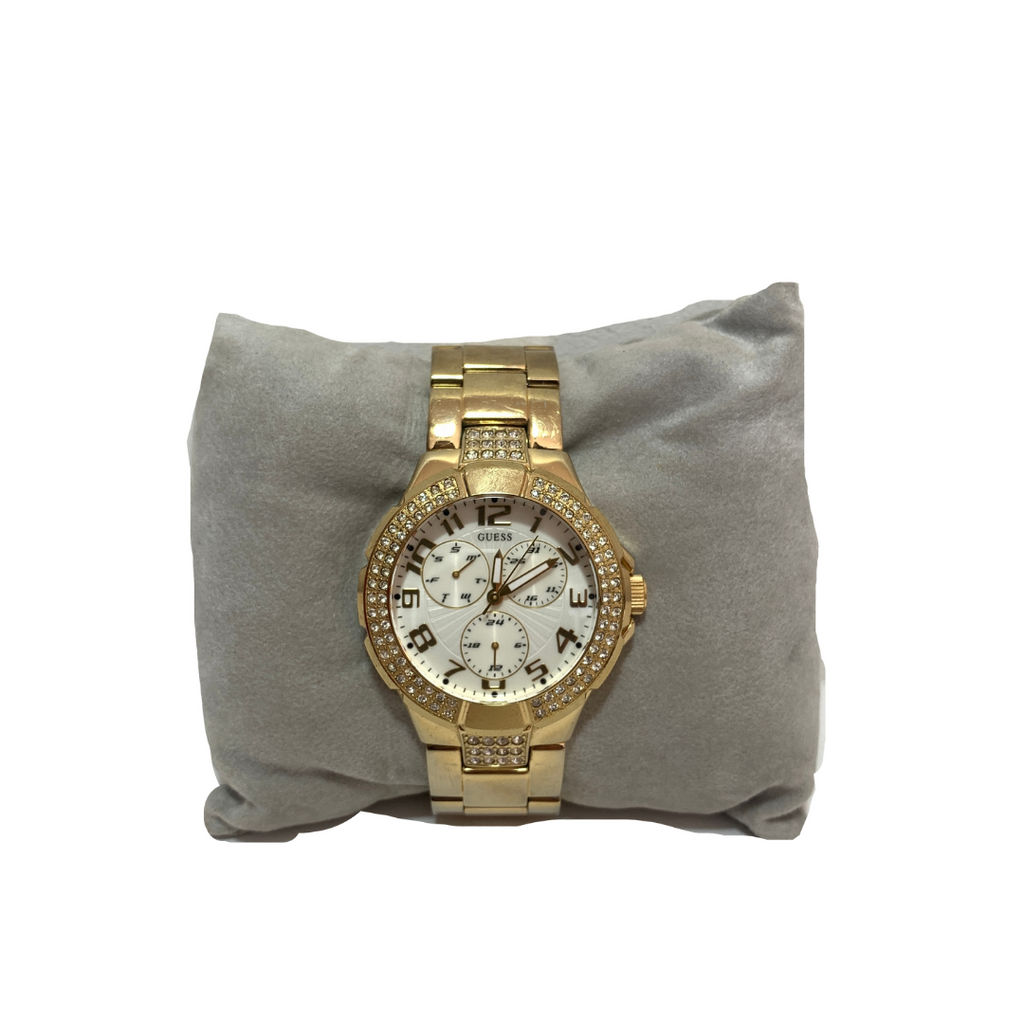 Guess Gold Metal Chronograph with Crystals Watch | Pre Loved |