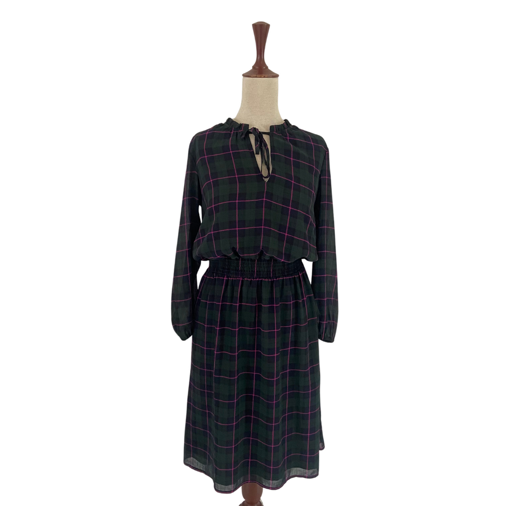 J.Crew Green & Pink Checked Dress | Gently Used |