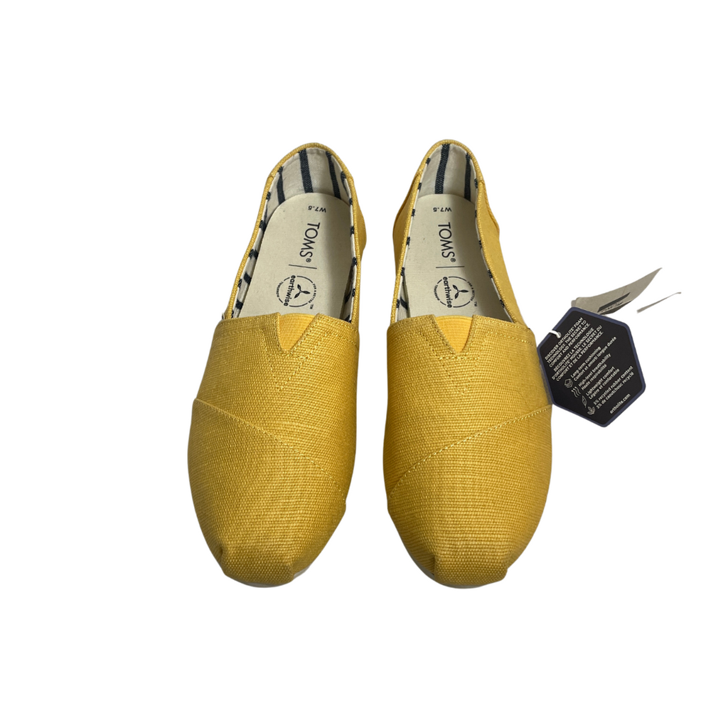TOMS Yellow Alpargata Heritage Canvas Slip-on Shoes | Brand New |