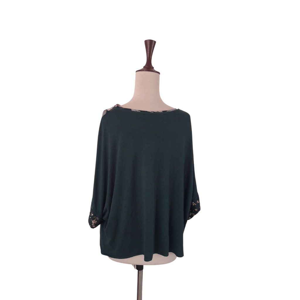 Mango Green Half Floral Print Boxy Top | Pre Loved |