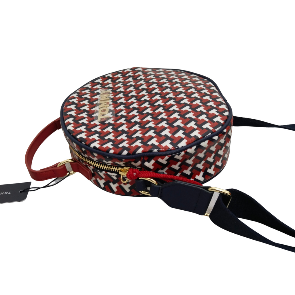 Tommy Hilfiger Red Printed Round Crossbody Bag | Brand New |