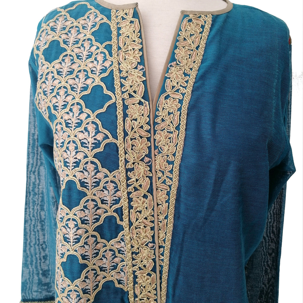 Khaadi Khaas Teal Embroidered Kameez