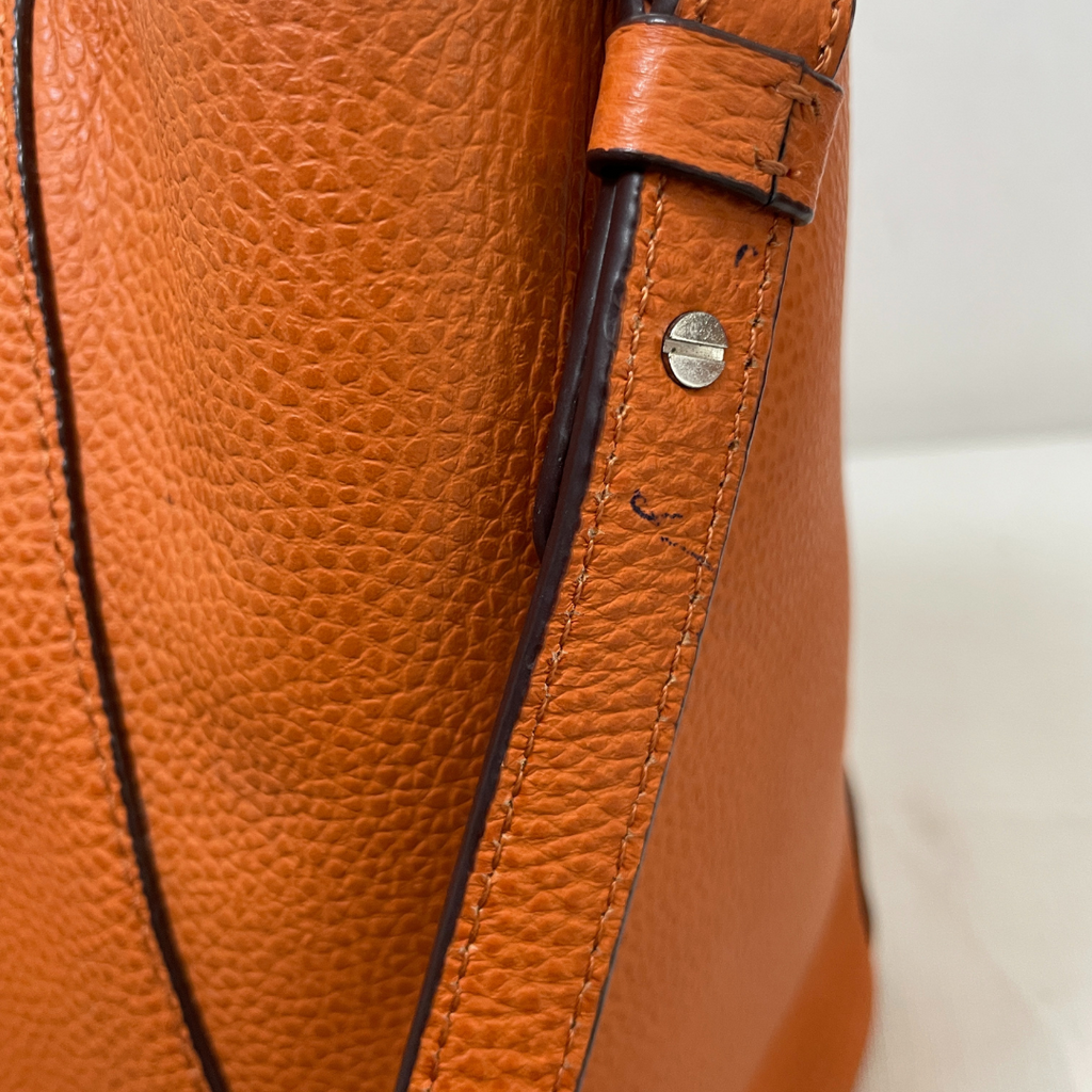 Ralph Lauren Orange Leather Satchel | Pre Loved |