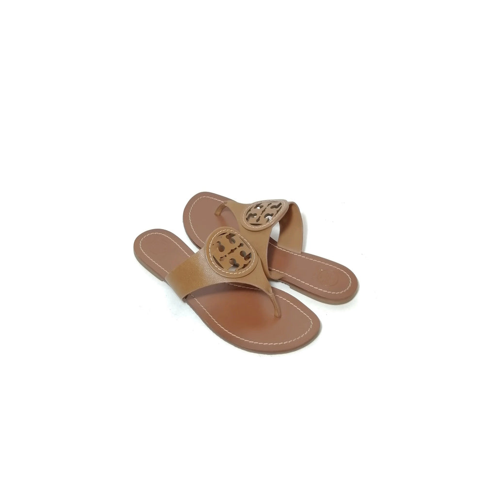 Tory Burch Tan Leather Logo Sandals