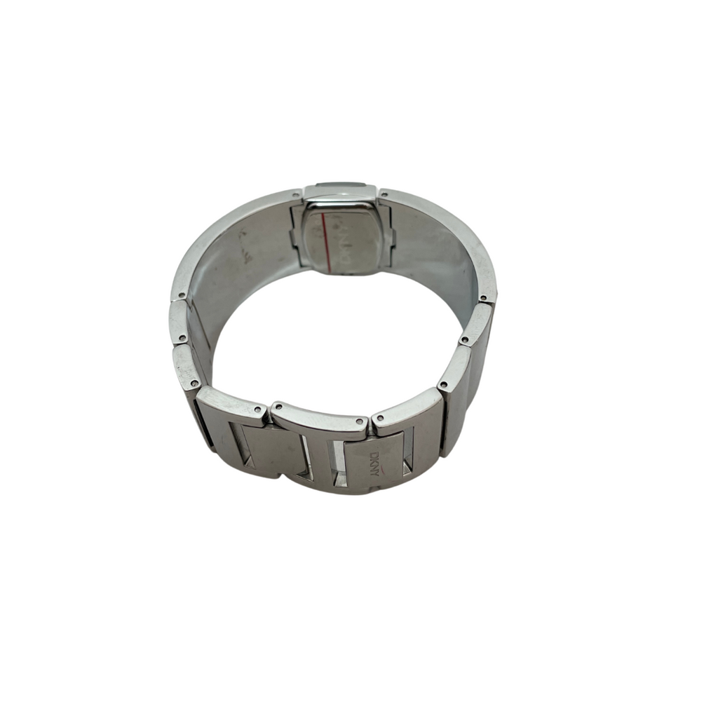 DKNY Silver Rhinestone Rectangular Dial Bracelet Watch | Gently Used |