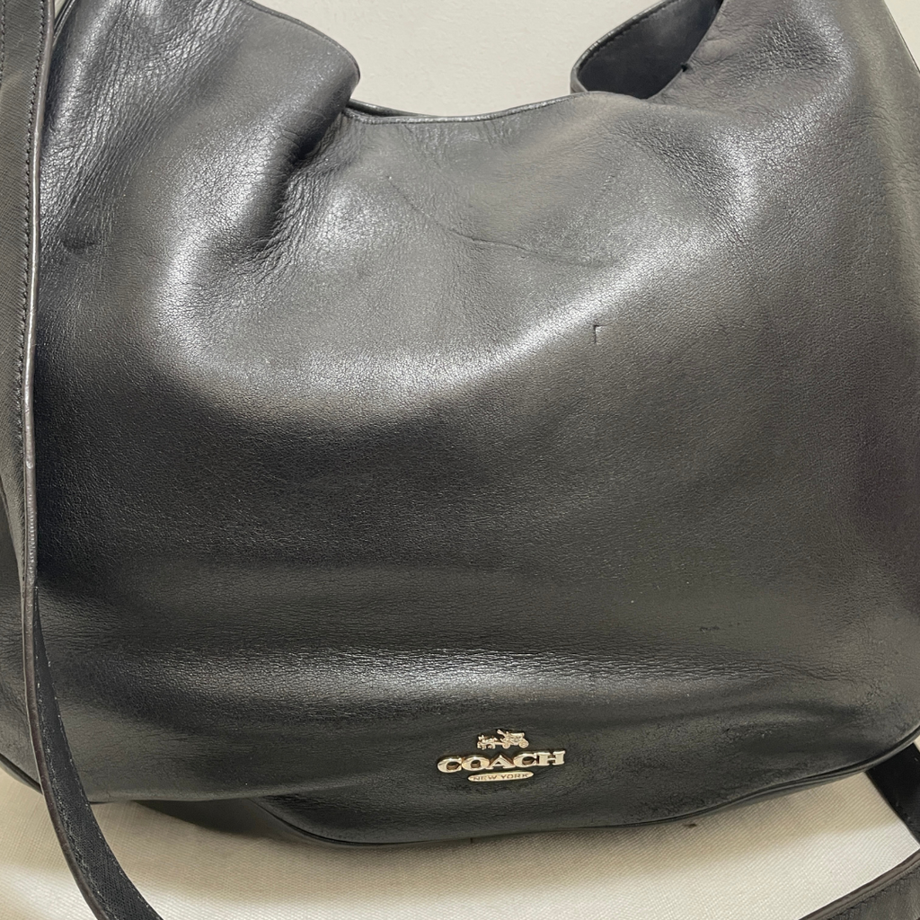 Coach Black Leather Large Crossbody Bag | Pre Loved |